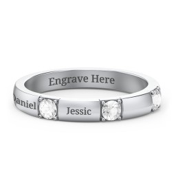 Elegant Three Gemstone Ring