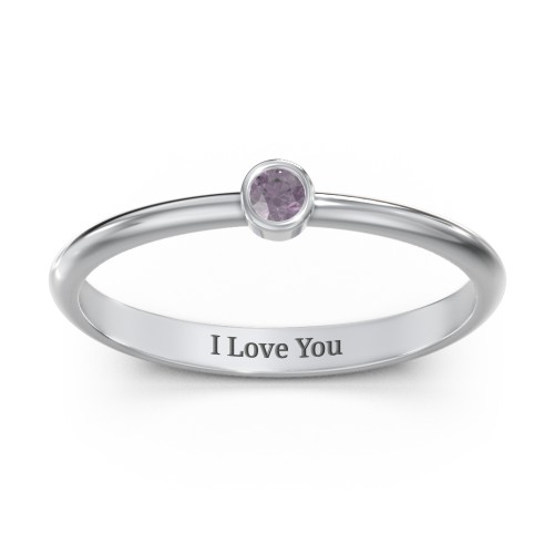 Classic Bezel Set Ring – Sterling Silver with Alexandrite