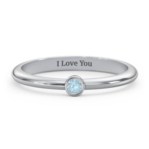 Classic Bezel Set Ring – Sterling Silver with Blue Topaz