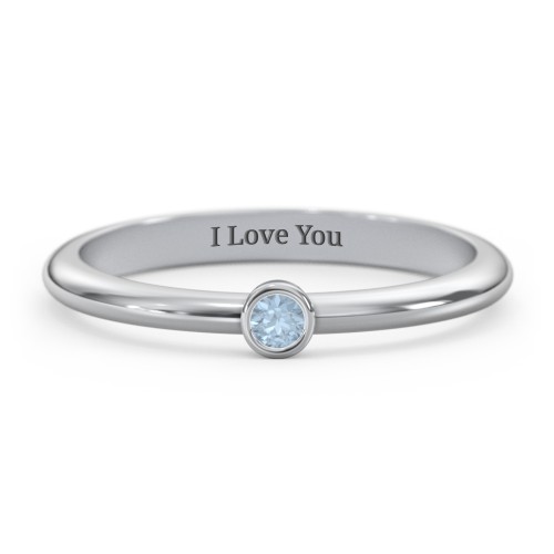 Classic Bezel Set Ring – Sterling Silver with Blue Topaz