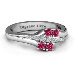 Four Stone Ring with Accents