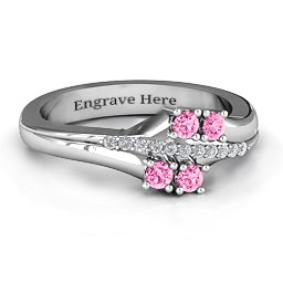 Four Stone Ring with Accents