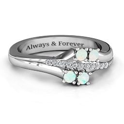 Four Stone Ring with Accents