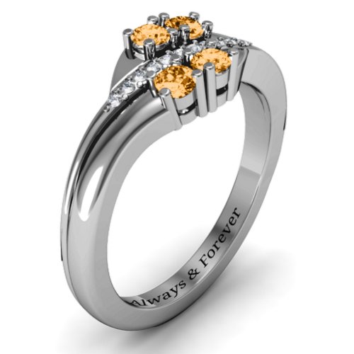 Four Stone Ring with Accents