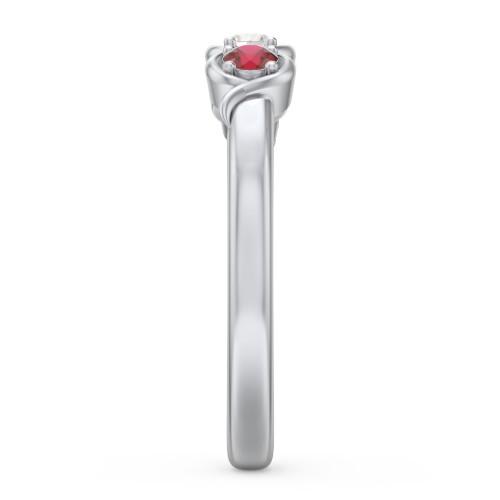 Triple Wave Ring – Sterling Silver with Garnet and Cubic Zirconia