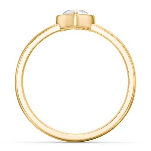Heart in a Heart Ring – 18K Gold Plated Silver with Opal