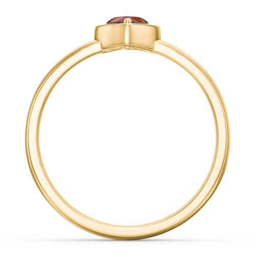 Heart in a Heart Ring – 18K Gold Plated Silver with Garnet