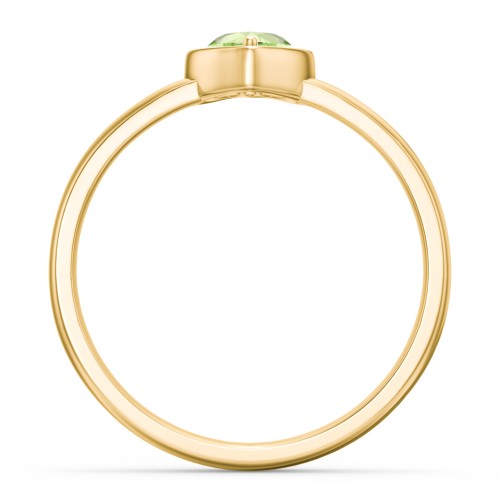 Heart in a Heart Ring – 18K Gold Plated Silver with Peridot