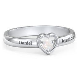 Solitaire Heart Ring