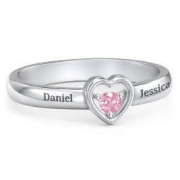 Solitaire Heart Ring