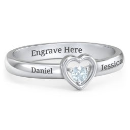 Solitaire Heart Ring