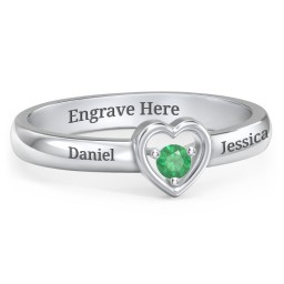 Solitaire Heart Ring