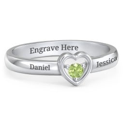 Solitaire Heart Ring