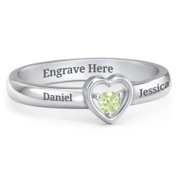 Solitaire Heart Ring