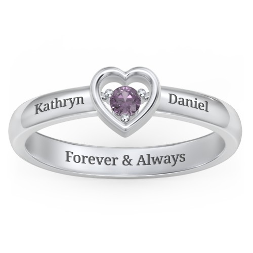 Solitaire Heart Ring