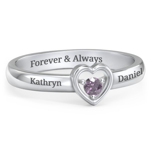 Solitaire Heart Ring