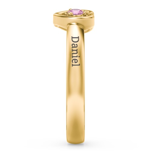 Kissing Hearts Ring – 18K Gold Plated Silver with Pink Sapphire