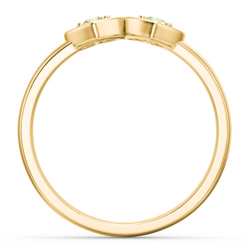 Kissing Hearts Ring – 18K Gold Plated Silver with Peridot