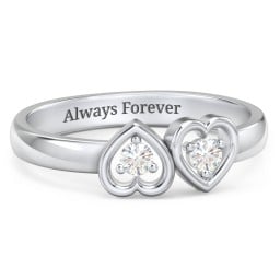 Inverted Kissing Hearts Ring