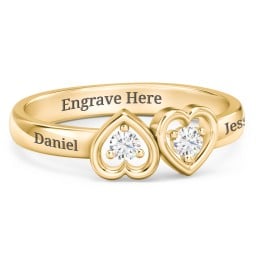 Inverted Kissing Hearts Ring