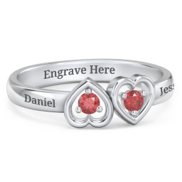 Inverted Kissing Hearts Ring