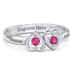 Inverted Kissing Hearts Ring