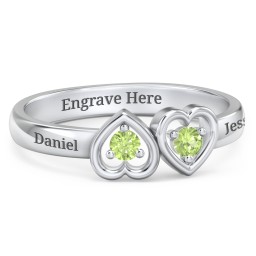 Inverted Kissing Hearts Ring