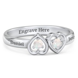 Inverted Kissing Hearts Ring