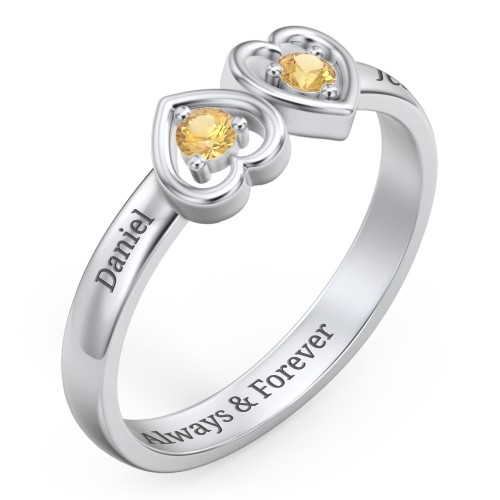 Inverted Kissing Hearts Ring