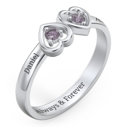 Inverted Kissing Hearts Ring