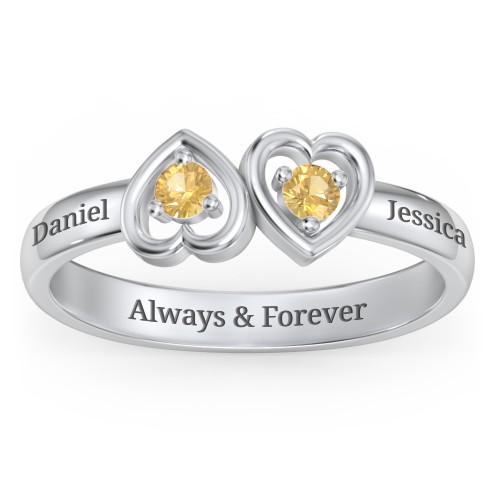 Inverted Kissing Hearts Ring