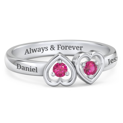 Inverted Kissing Hearts Ring