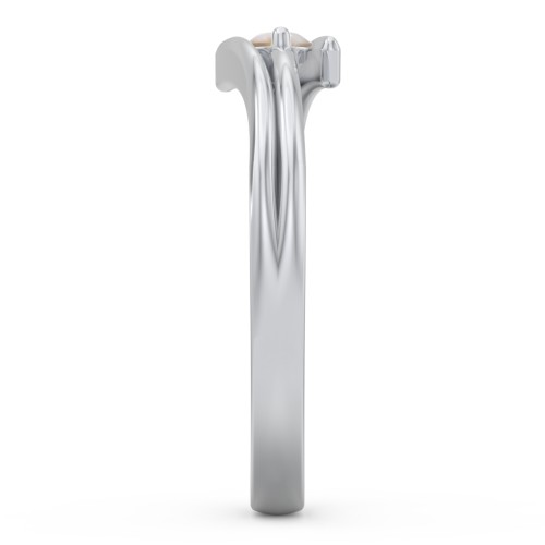 Double Line Bypass Ring – Sterling Silver with Opal