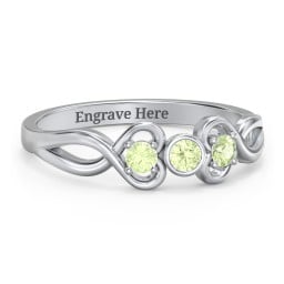 Twin Hearts with Centre Bezel Ring