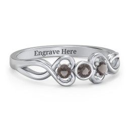 Twin Hearts with Centre Bezel Ring