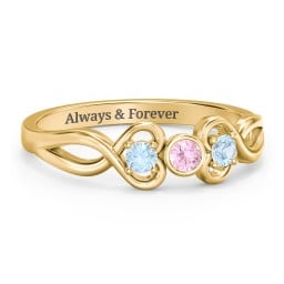 Twin Hearts with Centre Bezel Ring