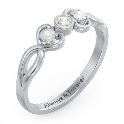 Twin Hearts with Centre Bezel Ring