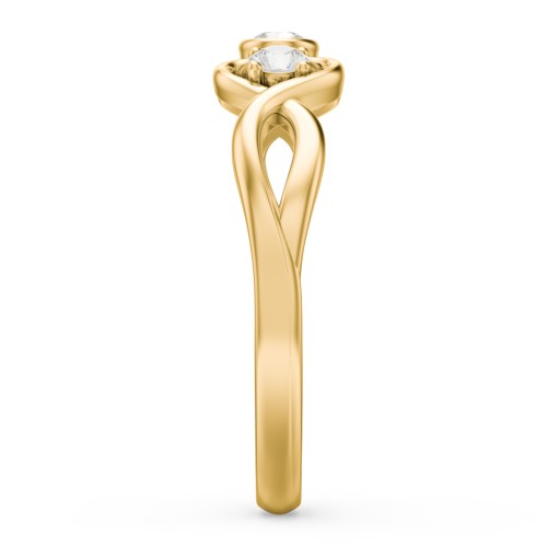 Twin Hearts with Centre Bezel Ring