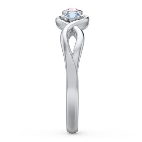 Twin Hearts with Centre Bezel Ring