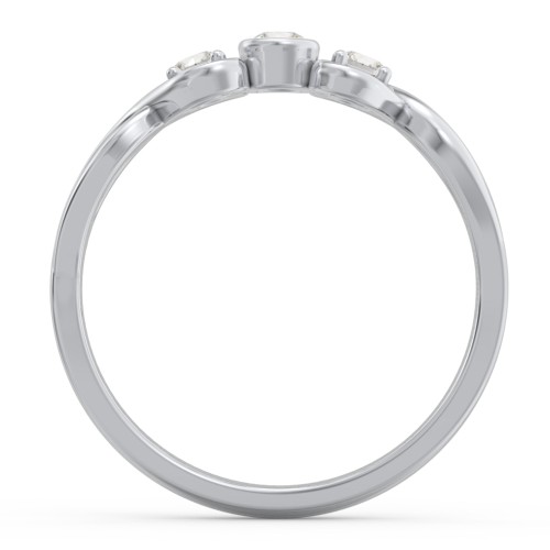 Twin Hearts with Centre Bezel Ring