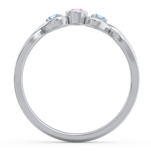 Twin Hearts with Centre Bezel Ring