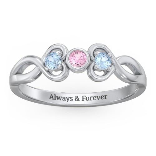 Twin Hearts with Centre Bezel Ring