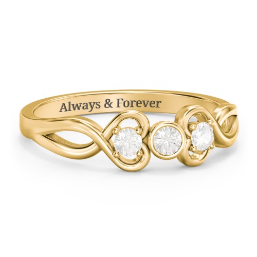 Twin Hearts with Centre Bezel Ring