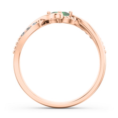 Solitaire Princess Cut Ring with Twisted Split Shank and Accents
