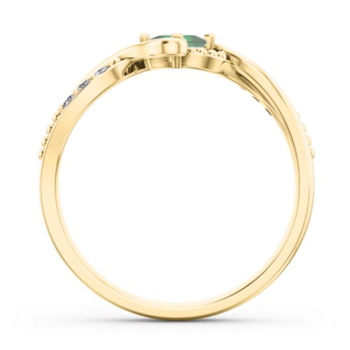 Solitaire Princess Cut Ring with Twisted Split Shank and Accents