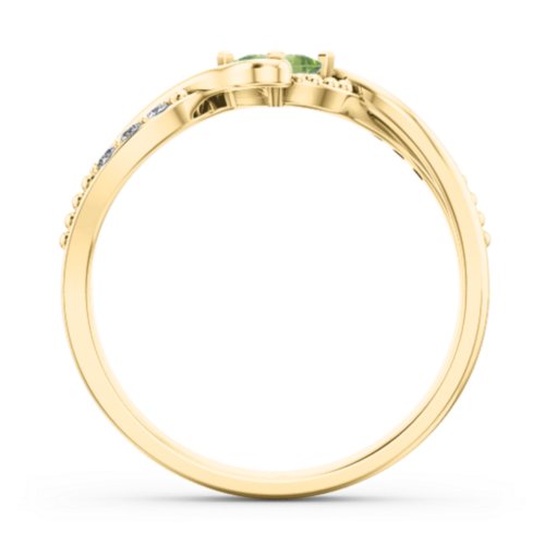 Solitaire Princess Cut Ring with Twisted Split Shank and Accents