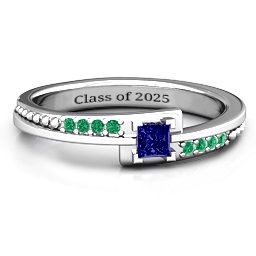 Princess Cut Ring with Accents