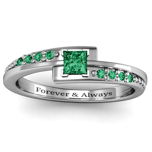 Princess Cut Ring with Accents