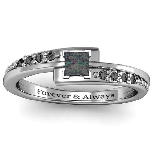 Princess Cut Ring with Accents