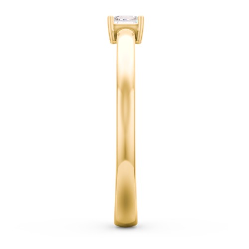 Elegant Princess Ring – 10K Yellow Gold with Cubic Zirconia